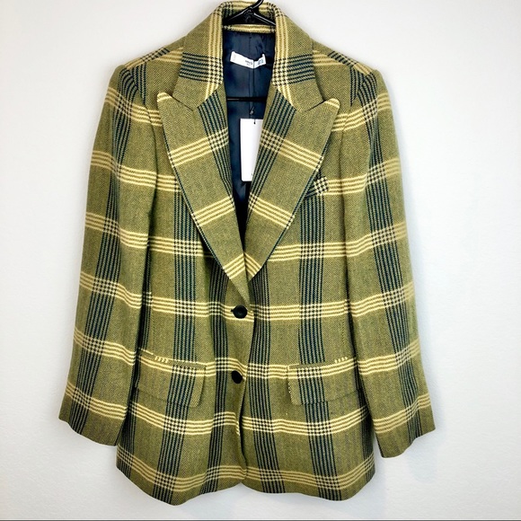 Mango Jackets \u0026 Coats | Mng Mango Yellow Check Plaid Blazer Jacket Xxs | Color: Blue/Yellow | Size: Xxs | Loomis71's Closet